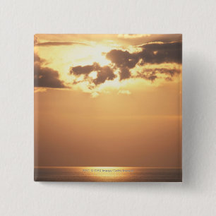 Sun goes down on the ocean 2 inch square button