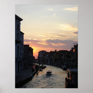 Sun going down in Venice Poster