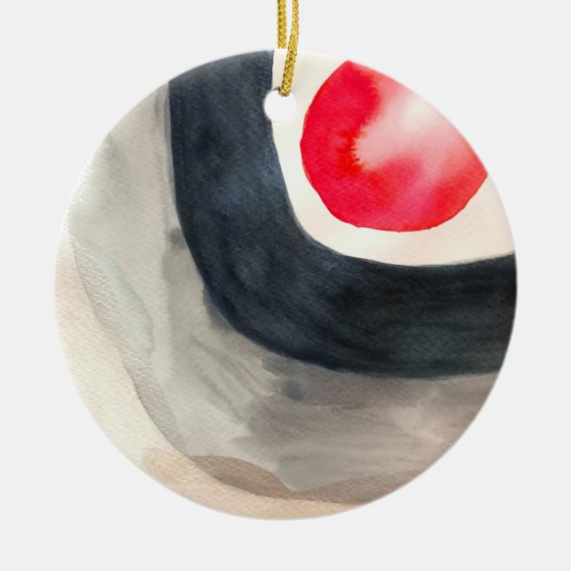 Sun grey and black abstract modern art ceramic ornament (Front)