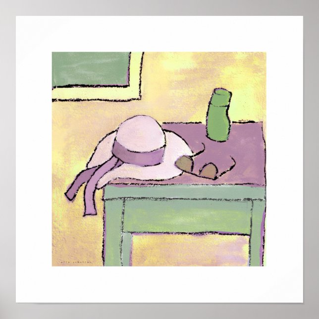 sun hat acrylic painting poster (Front)