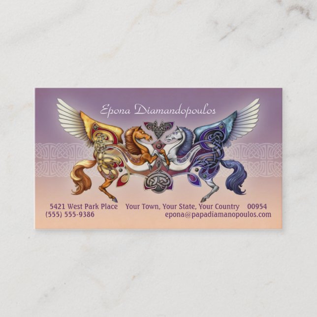 Sun Horse, Moon Horse Business Cards (Front)
