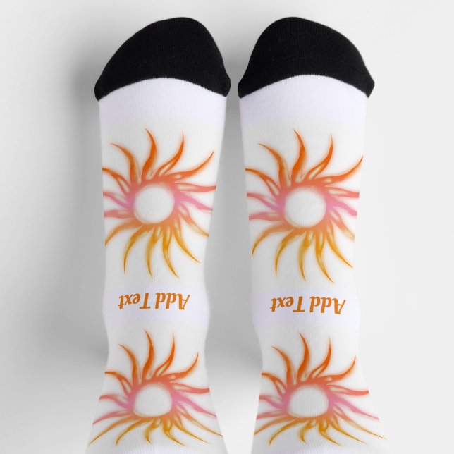 Sun image Add Text Printed Lovely and Stylish Cool Socks (Top)