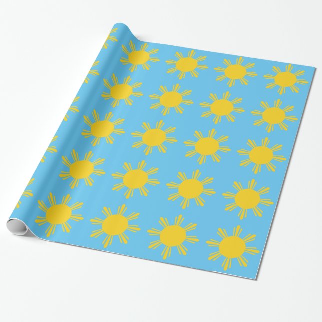 Sun in a sky wrapping paper (Unrolled)