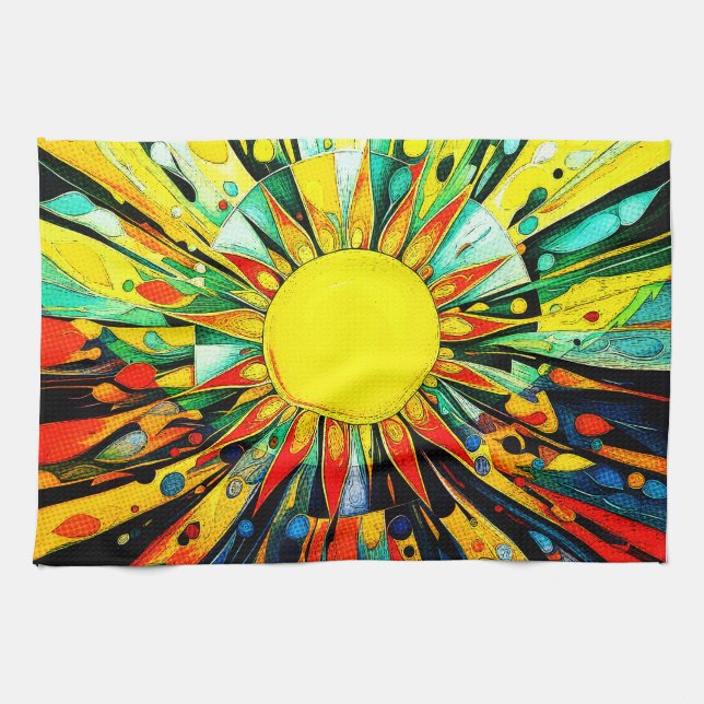 Sun In Abstract 910 Kitchen Towel (Horizontal)