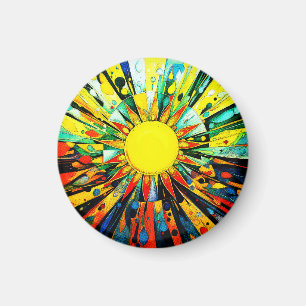 Sun In Abstract 910 Magnet