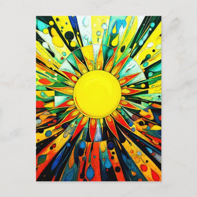 Sun In Abstract 910 Postcard (Front)