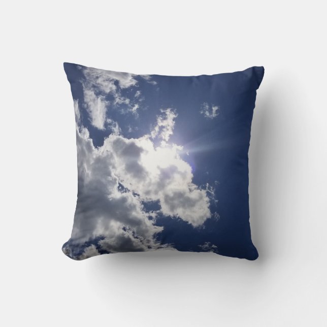 Sun In Cloudy Sky Throw Pillow (Front)
