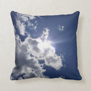 Sun In Cloudy Sky Throw Pillow