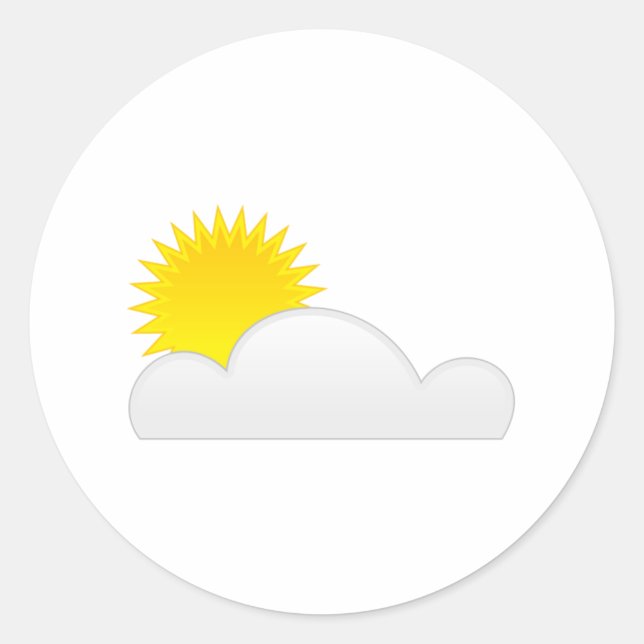 Sun in the Clouds Classic Round Sticker (Front)