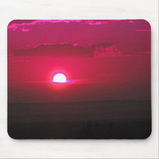 Sun in the clouds (pink) mouse pad