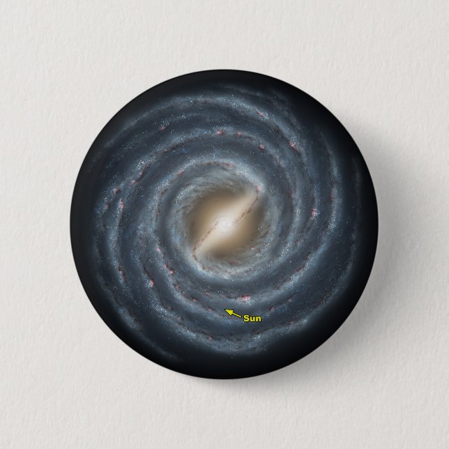 Sun in  the Milky Way NASA 2 Inch Round Button (Front)
