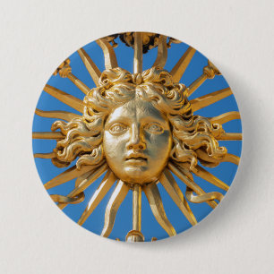 Sun King on Golden gate of Versailles castle 3 Inch Round Button