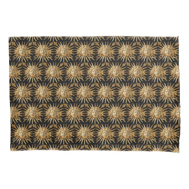 Sun King on Golden gate of Versailles castle Pillowcase (Front)
