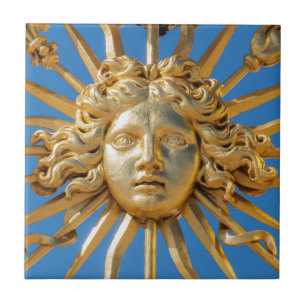 Sun King on Golden gate of Versailles castle Tile