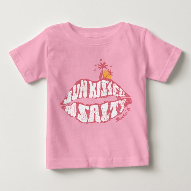 Sun Kissed And Salty Beach Summer Sunset Vacation Baby T-Shirt (Front)