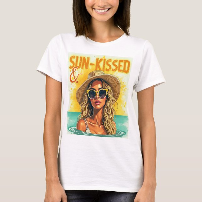 Sun Kissed Bliss | Radiant & Customizable Summer  T-Shirt (Front)