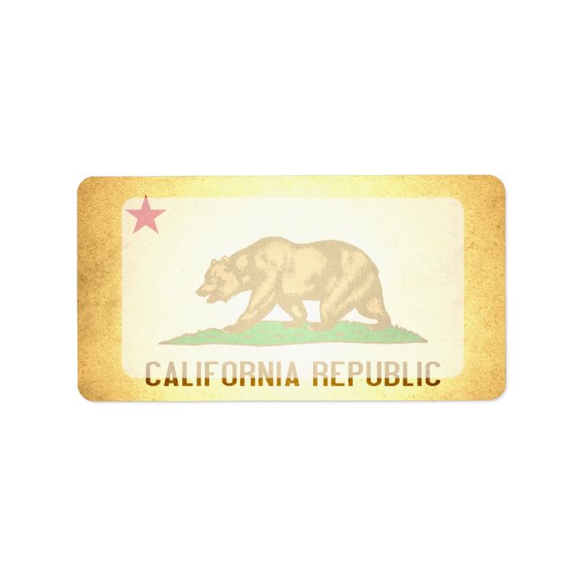 Sun kissed California Flag Label (Front)