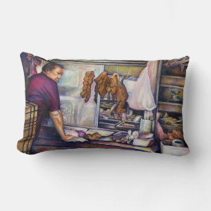 Sun-Kissed Chicken, Singapore Lumbar Pillow