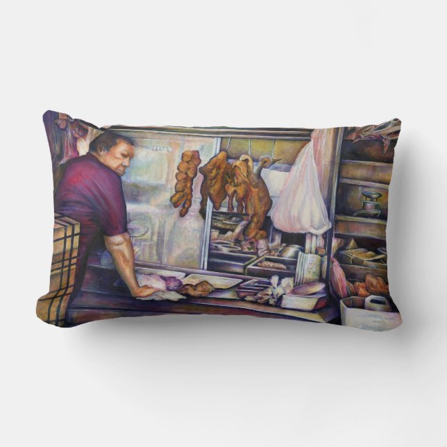 Sun-Kissed Chicken, Singapore Lumbar Pillow (Front)