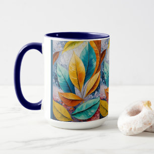 Sun-Kissed Cosmos Modigliani Leaf Design Mug