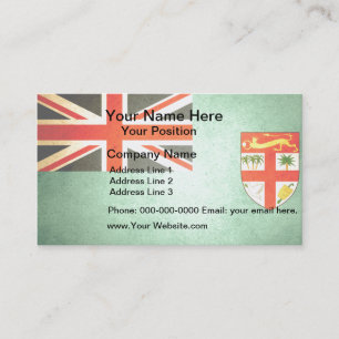 Sun kissed Fiji Flag Business Card