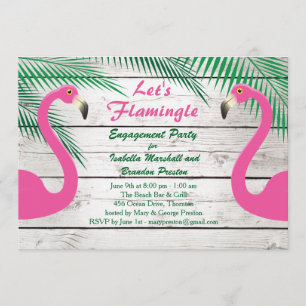 Sun Kissed Flamingo Engagement Party Invitation