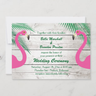 Sun Kissed Flamingo Wedding Invitation