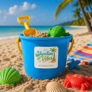 Sun-Kissed Getaways Family Vacation Square Sticker