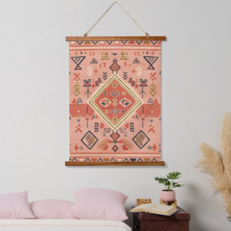 Sun-Kissed Hand-Drawn Moroccan Tribal Art Hanging Tapestry