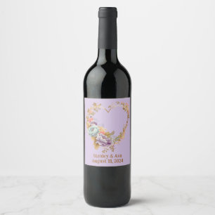Sun-Kissed Meadow Floral Wreath Wine Label
