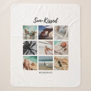 Sun-Kissed Memories Photo Collage Sherpa Blanket