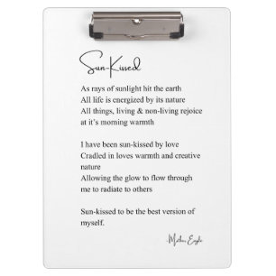 Sun-kissed nature self love encouragement poem  clipboard