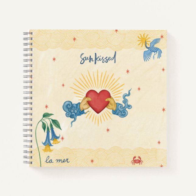 Sun Kissed Notebook – Mystical Heart & Sea Dreams (Front)