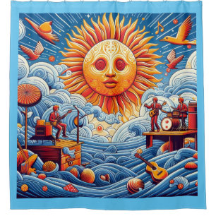 Sun-Kissed Ocean Jam: Vibrant Music Festival Art 