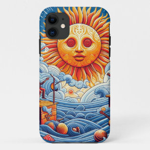 Sun-Kissed Ocean Jam: Vibrant Music Festival Art iPhone 11 Case