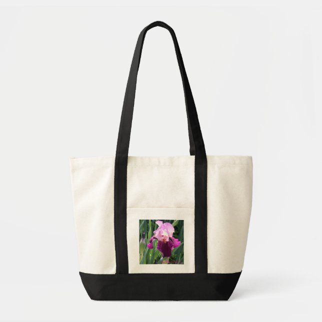 Sun-kissed Pink Iris Floral Impulse Tote Bag (Front)