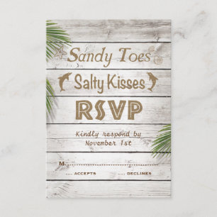 Sun Kissed Sandy Toes Salty Kisses RSVP Card