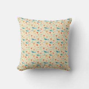 Sun-kissed Skin, Ocean Waves, Tropical Vibes Throw Pillow