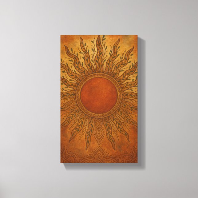 Sun-Kissed Spirit – Boho Sun Canvas Wall Art (Front)