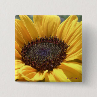 Sun-Kissed Sunflower 2 Inch Square Button