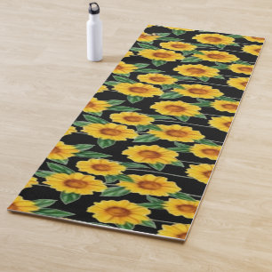 Sun-Kissed Sunflower Delight – Seamless Floral Yoga Mat
