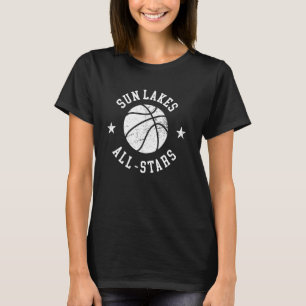 Sun Lakes Vintage All-Stars Retro 80s Basketball T-Shirt