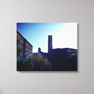 SUN LIT MILL CITY LOWELL WRAPPED CANVAS PRINT