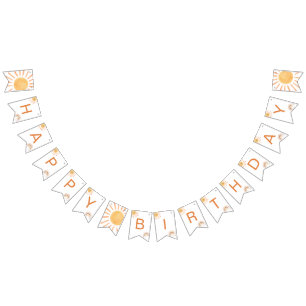 Sun Little Sunshine Rainbow Happy Birthday Bunting Flags