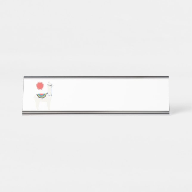 Sun Llama Desk Name Plate (Front)