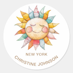 Sun Logo Classic Round Sticker