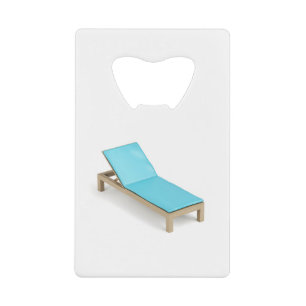 Sun lounger with mattress credit card bottle opener