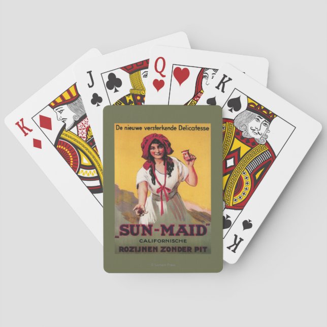 Sun-Maid California Raisin Poster Playing Cards (Back)