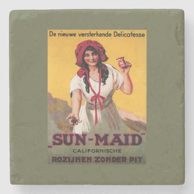Sun-Maid California Raisin Poster Stone Coaster (Front)