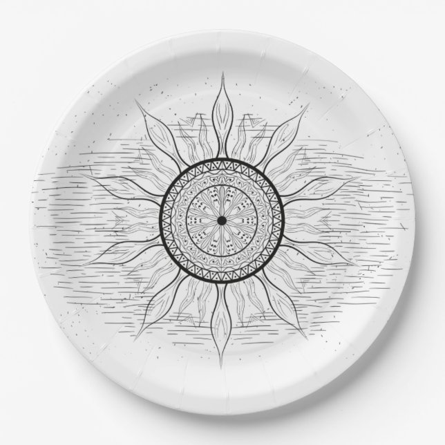 Sun Mandala 1 Paper Plate (Front)